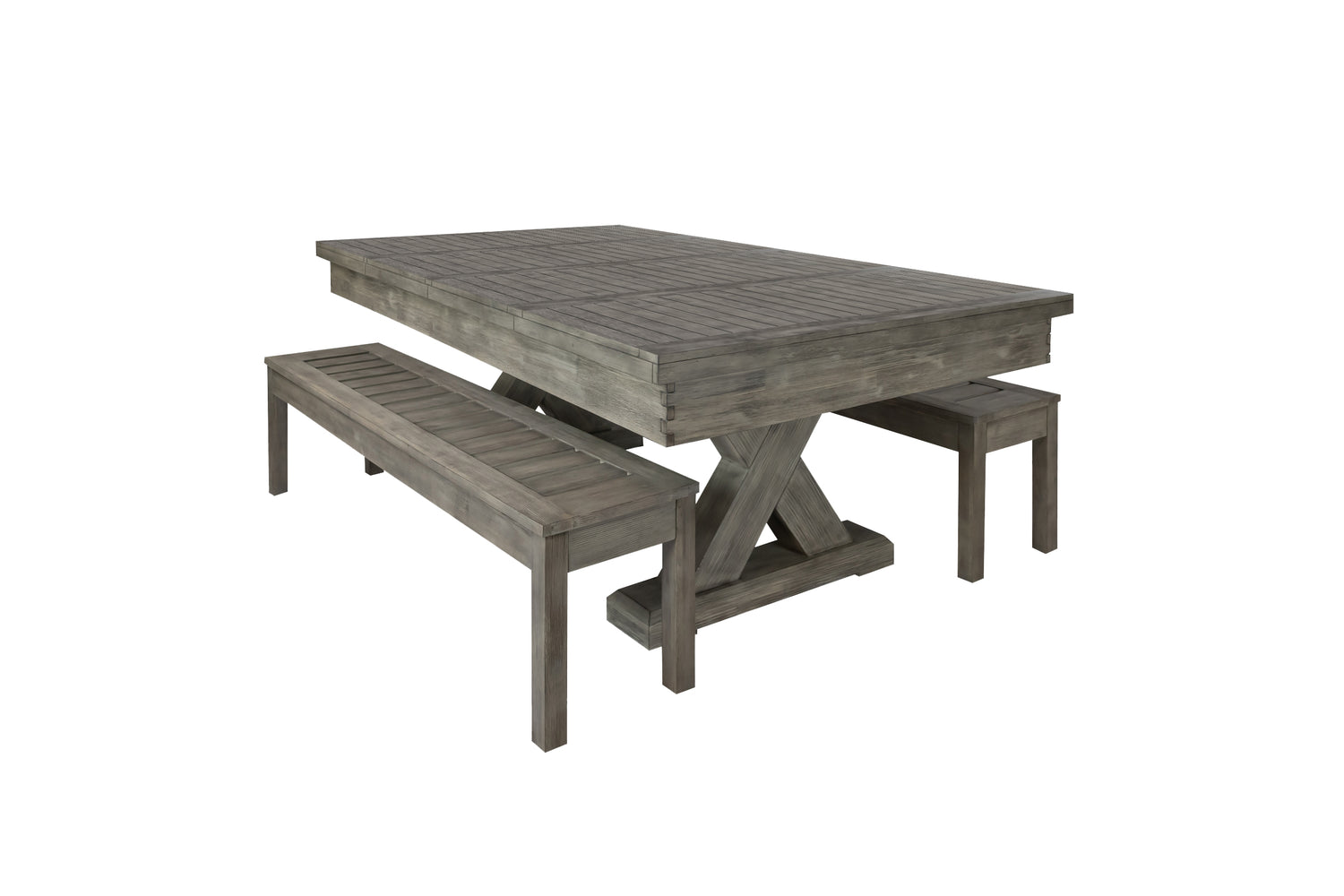 Legacy Billiards 8 Ft Outdoor Dining Top in Ash Grey Finish Dining Collection with Seating