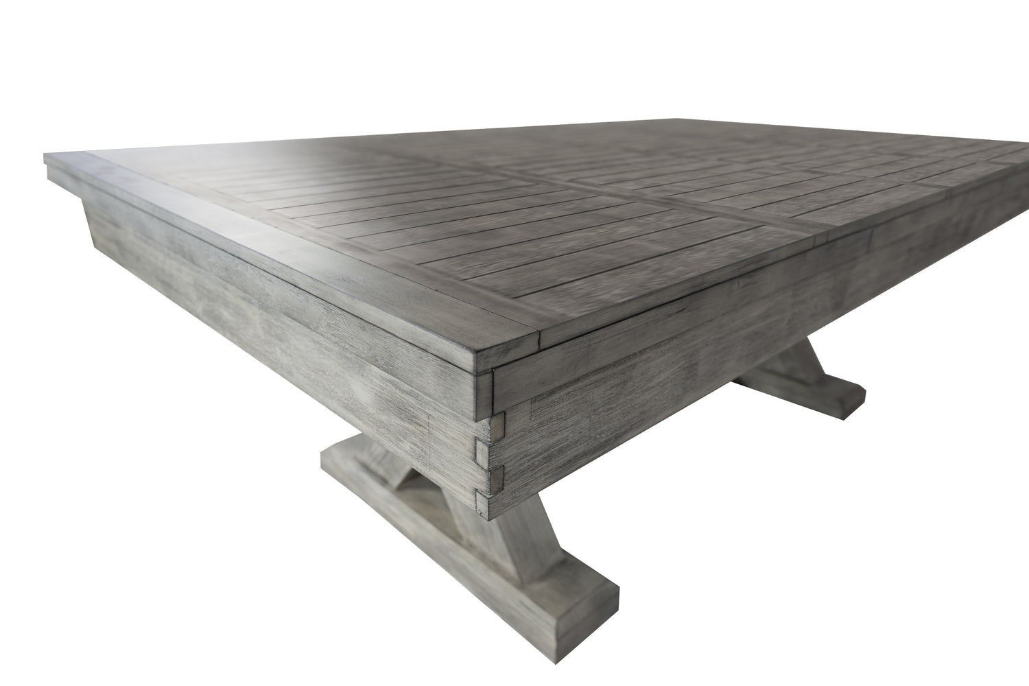 Legacy Billiards 8 Ft Outdoor Dining Top in Ash Grey Finish - Angle View