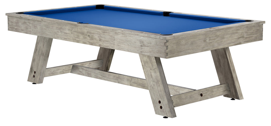 Legacy Billiards 8 Ft Barren Outdoor Pool Table in Ash Grey Finish with Royal Blue Cloth Primary Image