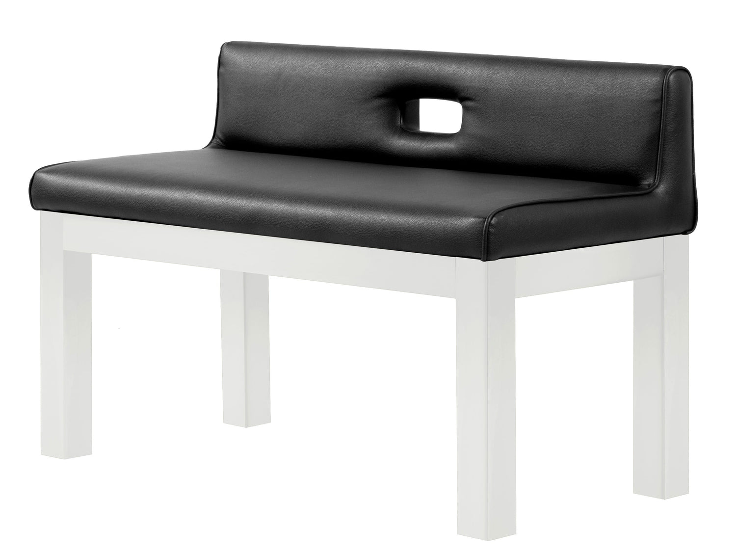 Legacy Billiards Baylor Backed Dining Bench in Frost White Finish