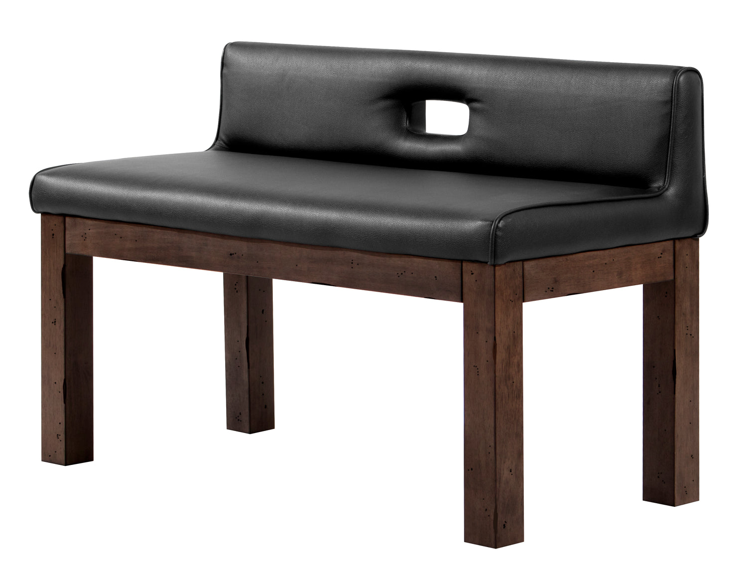 Legacy Billiards Backed Dining Bench in Gunshot Finish