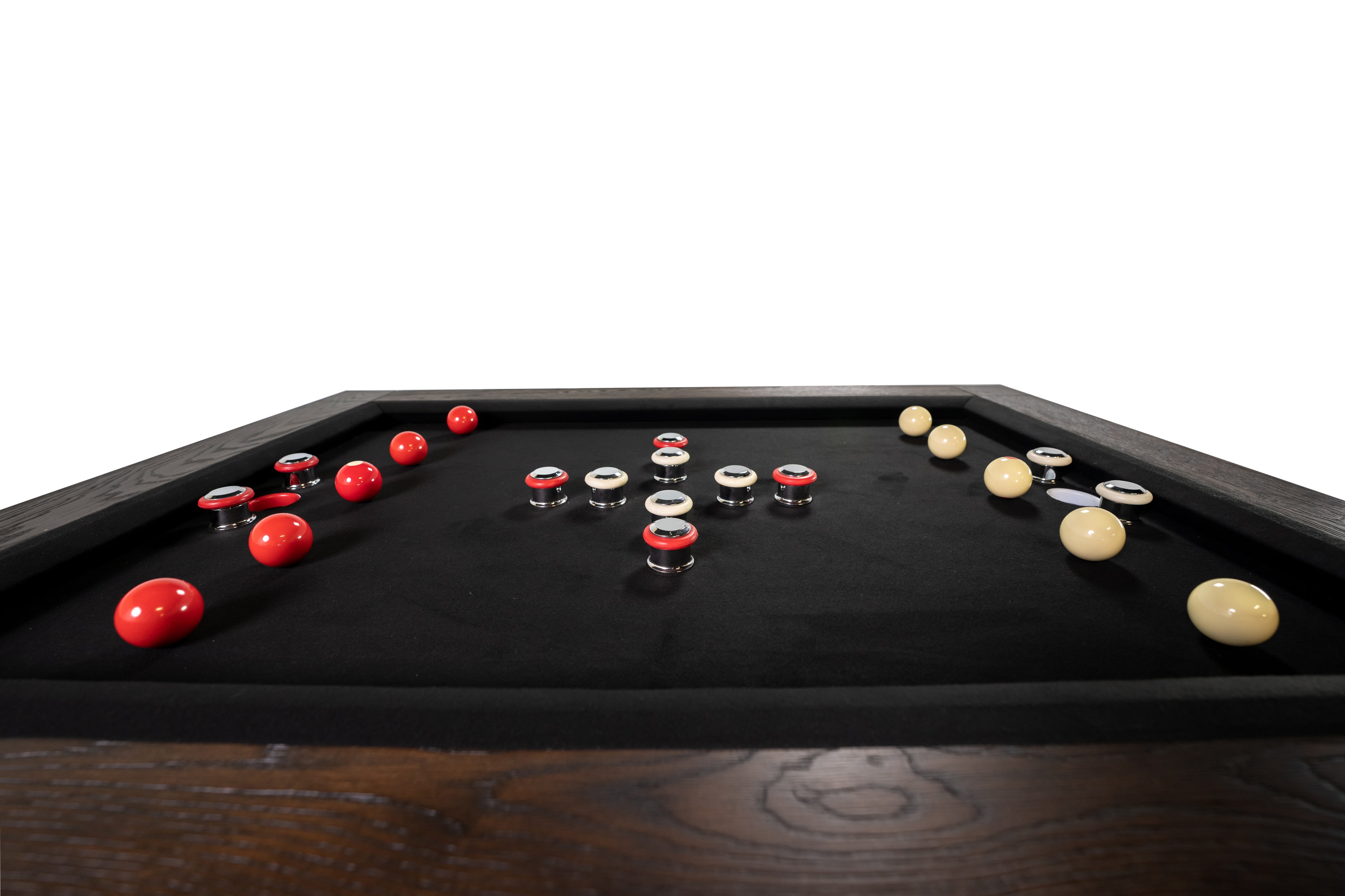 Legacy Billiards Baylor Bumper Pool Table in Whiskey Barrel Finish - Side Top View