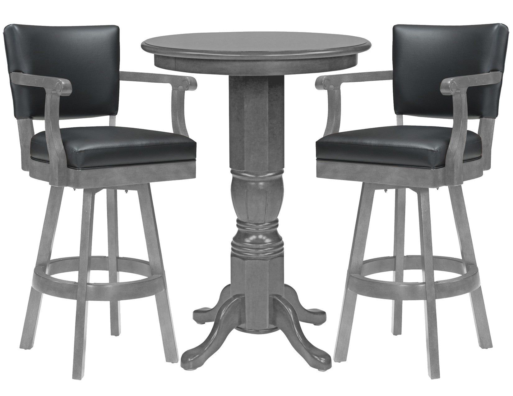 Classic Pub Table Set with 2 Classic Backed Barstools in Shade Finish