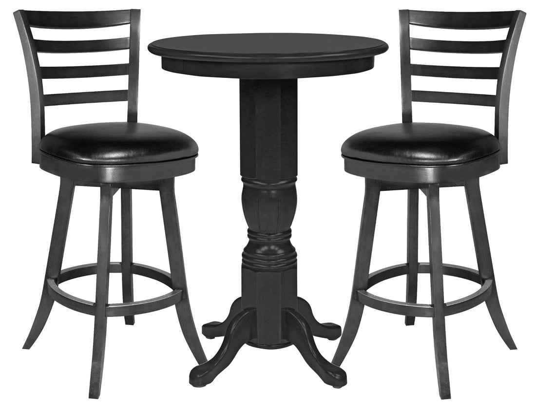 Legacy Billiards Classic Pub Table with Matching Sterling Barstools in Graphite Finish