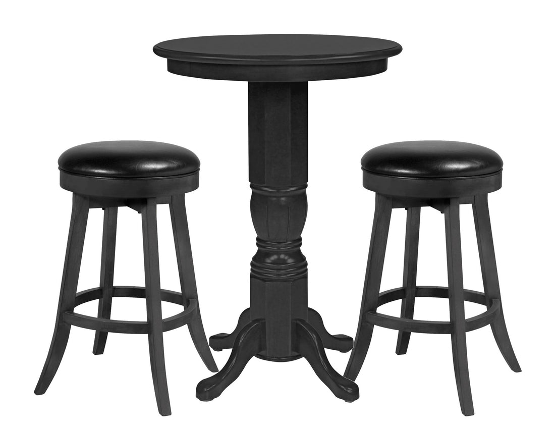 Legacy Billiards Classic Pub Table with Matching Sterling Backless Barstools in Graphite Finish