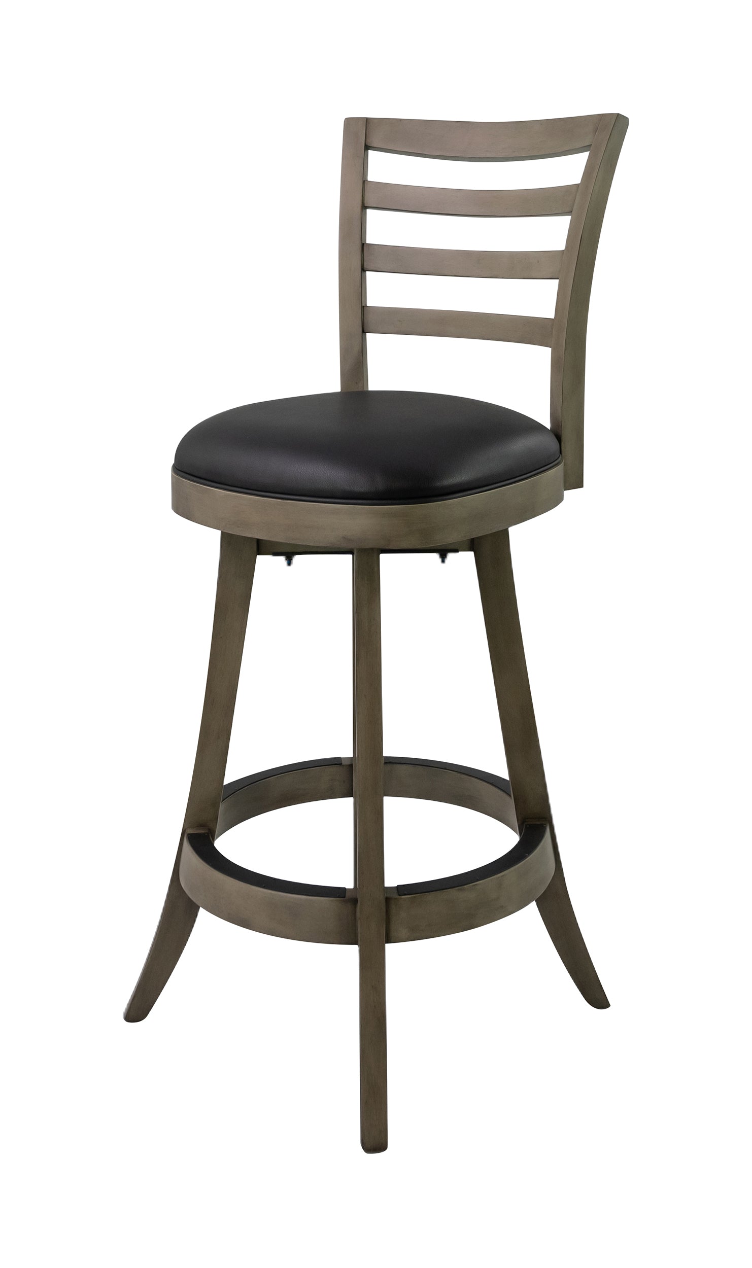 Legacy Billiards Classic Ladder Back Barstool in Overcast Finish - Front Angle View