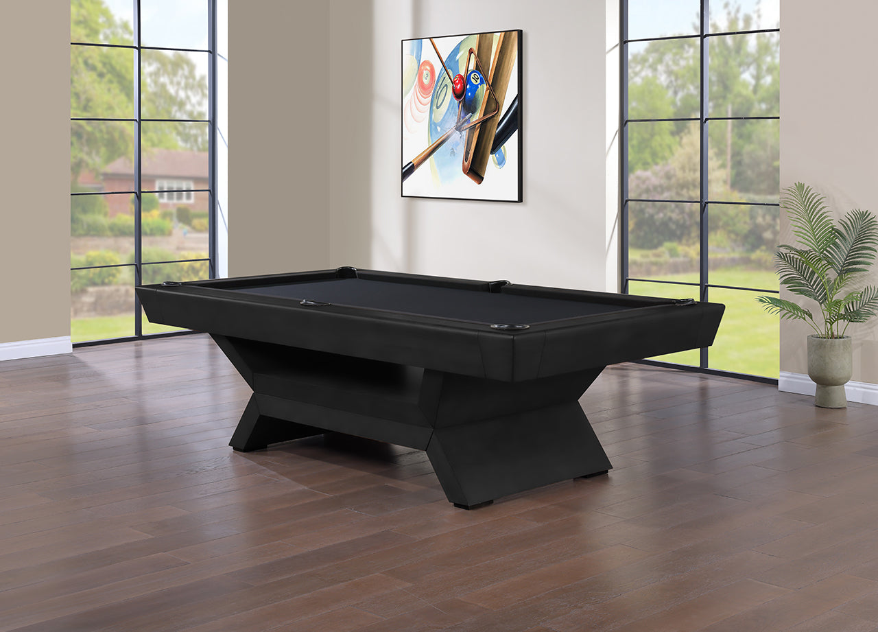 Legacy Billiards Holston Pool Table in Raven Finish with Black Cloth - Room Scene