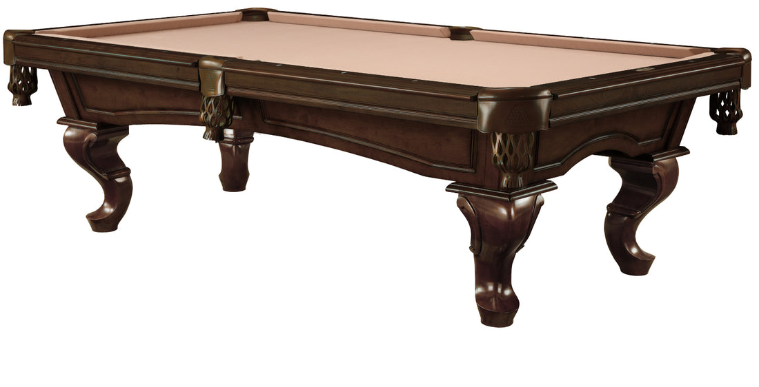 Legacy Billiards Mallory Pool Table in Nutmeg Finish with Desert Cloth - Primary Image