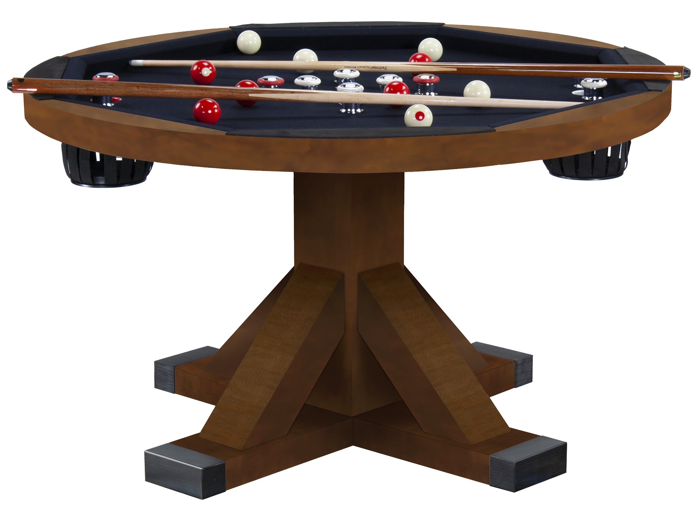 Legacy Billiards Sterling 3 in 1 Game Table with Poker, Dining and Bumper Pool in Walnut Finish